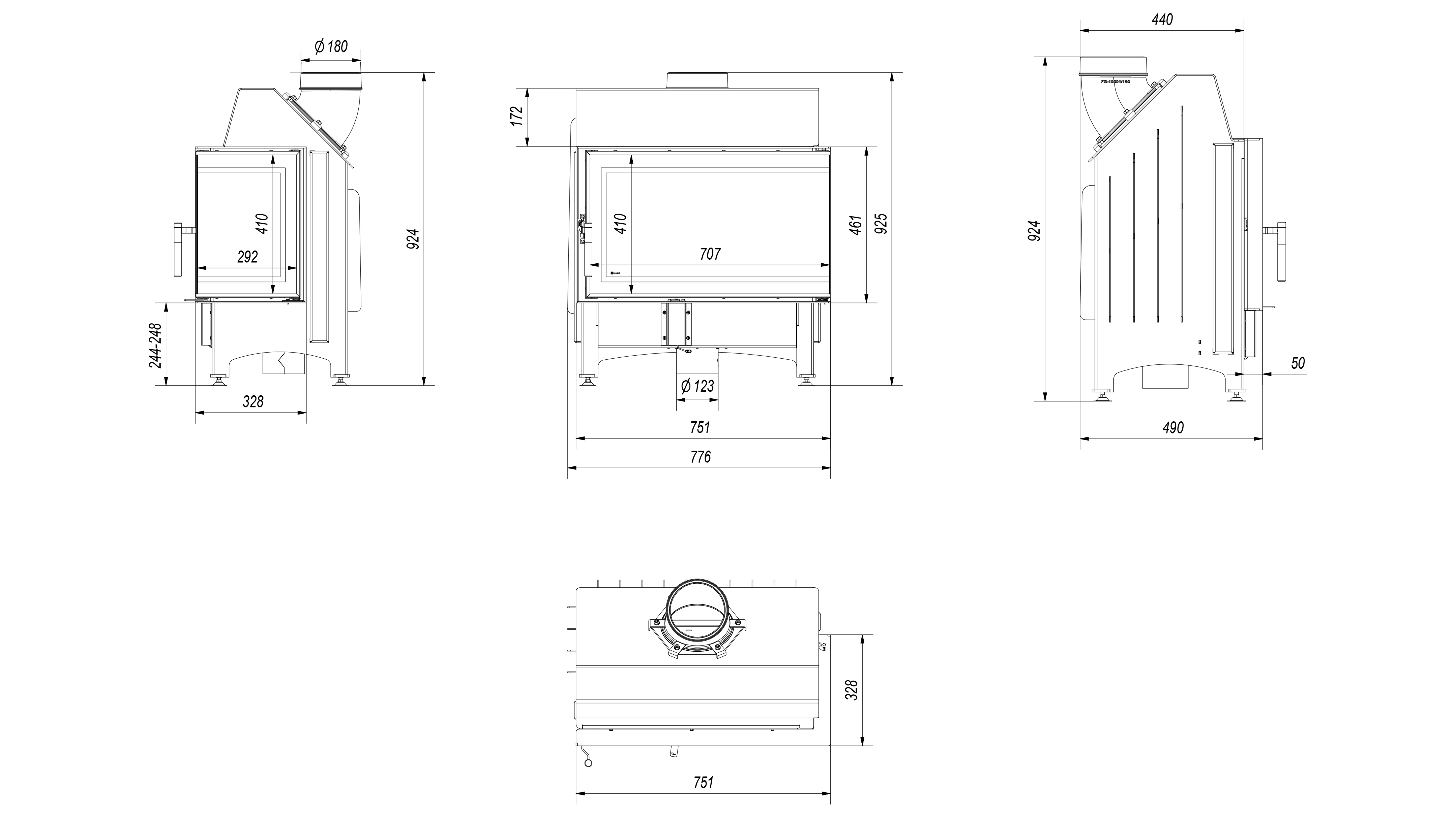 Rysunek techniczny ZIBI 12 prawy BS DECO rysunek techniczny